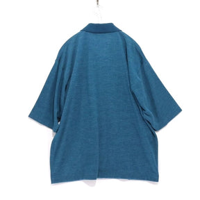 green label relaxing | Dry Wool-Mix Full-Open Polo Shirt "Blue" (3217-104-5092)