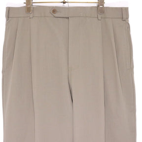 00s Vintage Brooks Brothers | 2-Tuck Wool Serge Trousers "Olive" (Double Hem)