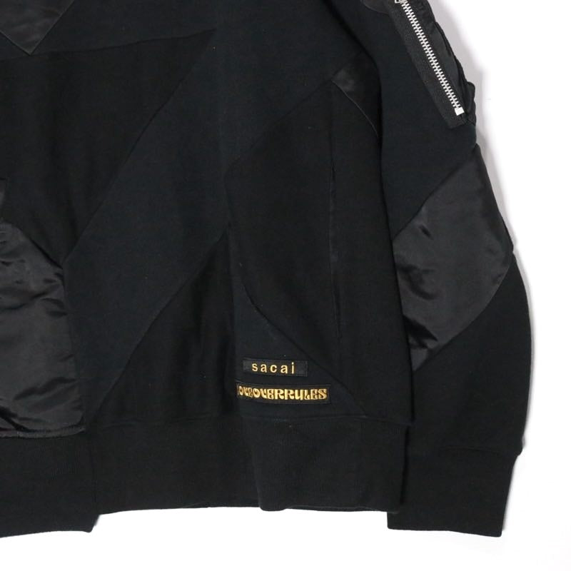 sacai 21SS | x Hank Willis Thomas Patchwork Sweat "Black" (21-02499M)