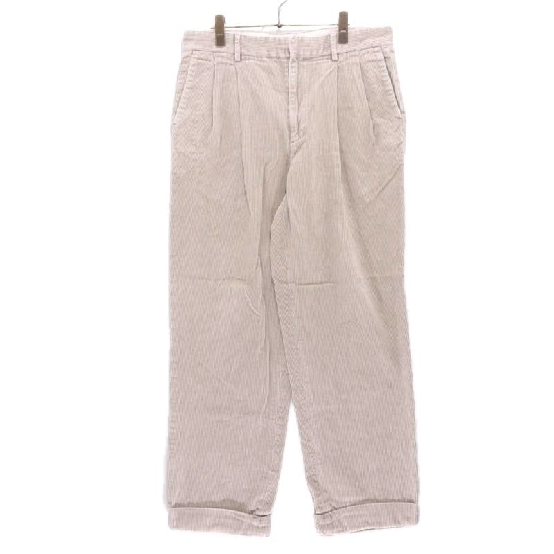 BANANA REPUBLIC 90s-00s | Wide-Rib 2-Tuck Corduroy Pants "Beige"