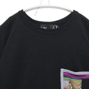 kolor 24SS | CASBA Mesh Pocket Crew Neck Tee "Black" (24SCM-T26219S)