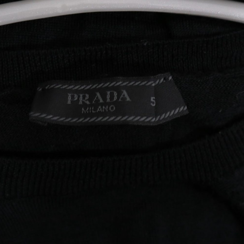 PRADA 23AW | High-Gauge Wool Crew-Neck Knit "Black" (DNA641 S152 128D)