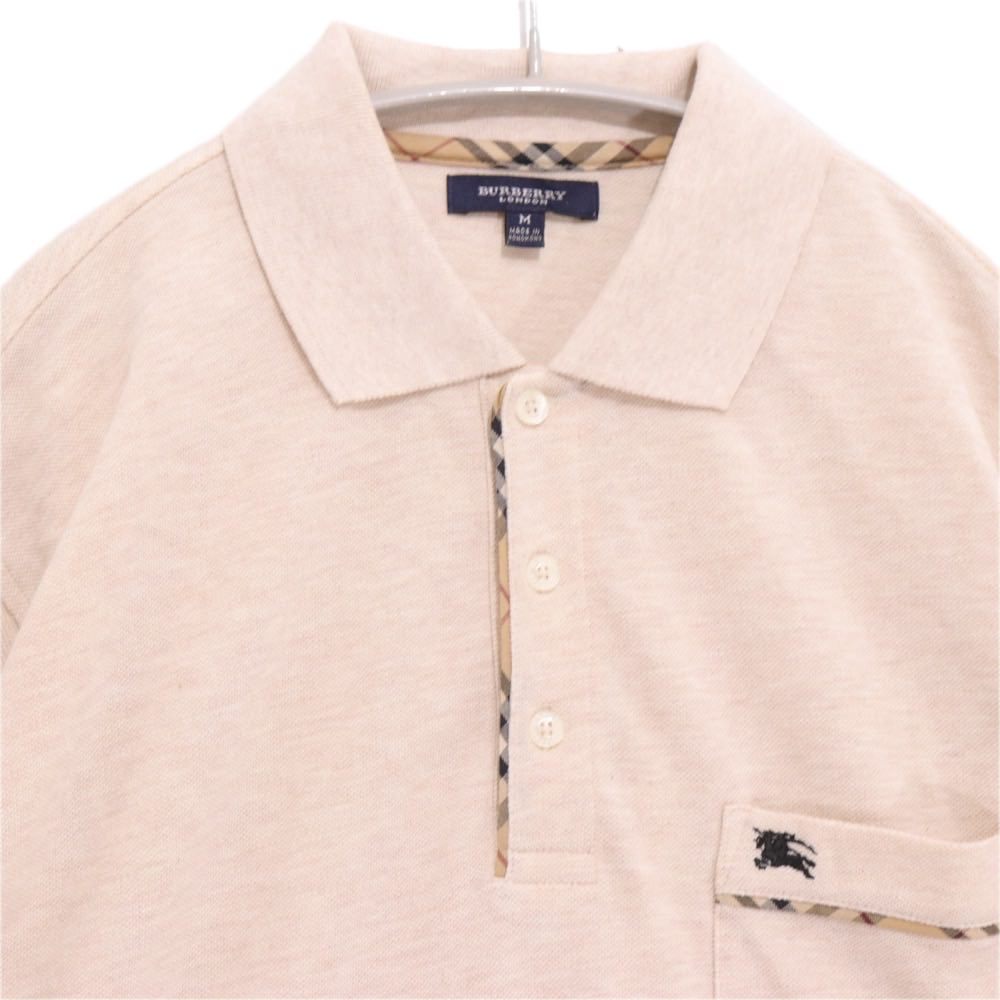 BURBERRY LONDON 90s 00s | Nova Check Collar Polo Shirt "Beige" (Made in Hong Kong)