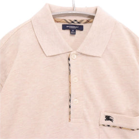 BURBERRY LONDON 90s 00s | Nova Check Collar Polo Shirt "Beige" (Made in Hong Kong)
