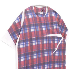 COMME des GARÇONS SHIRT 25SS | Tartan Check Print T-Shirt "White/Red/Blue" (FO-T003)