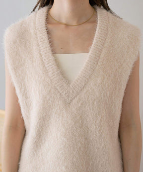 Discoat 24AW | 2WAY Feather Yarn Short Vest (DCZ10A2105A0007)