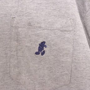 90s Vintage Disney | Mickey Silhouette Embroidery Pocket T-Shirt "Grey"Made in USA
