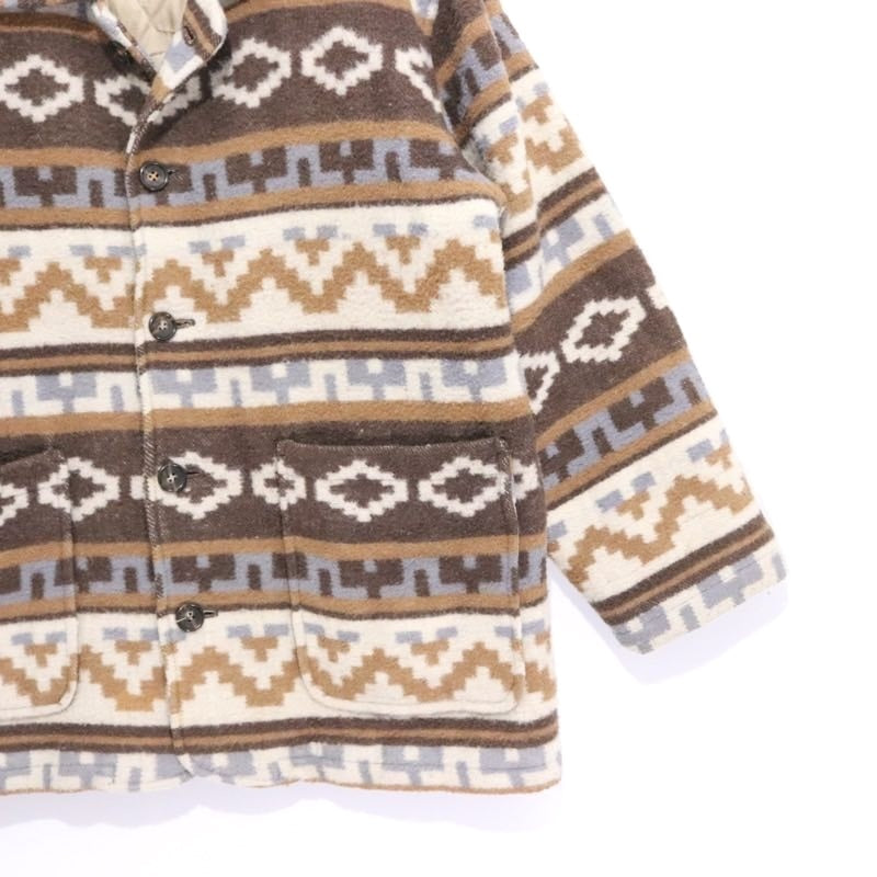 WAGE SCALE | Native Pattern Insulated Wool Jacket "Brown/Multi"