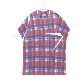 COMME des GARÇONS SHIRT 25SS | Tartan Check Print T-Shirt "White/Red/Blue" (FO-T003)