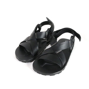 JIL SANDER+ 22SS | Platform Crossover Sandalo "Black / Vacchetta Leather" (J44WP0009)