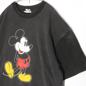 DISNEY 80s | Vintage Mickey Mouse Tee "Black / Blue Tag" (Made in USA)