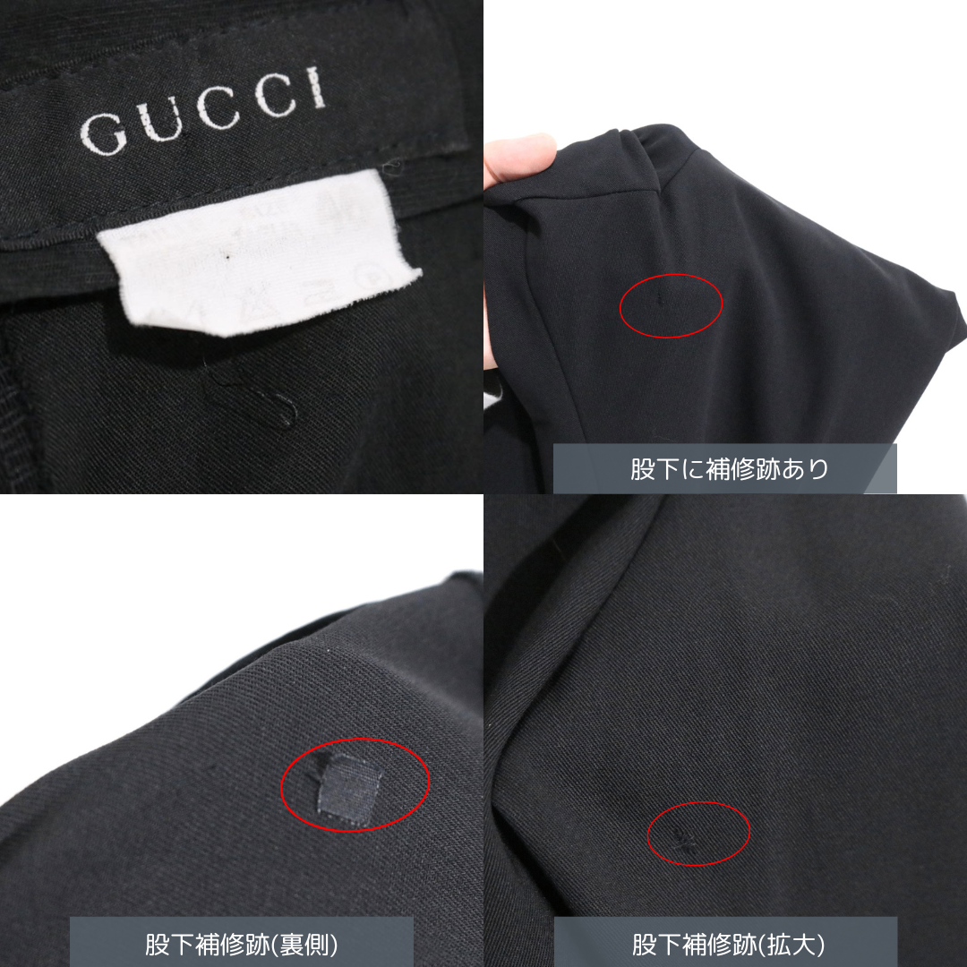 GUCCI 80s-90s Vintage | 2-Tuck Tapered Slacks "Black" (Size 46)