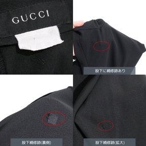 GUCCI 80s-90s Vintage | 2-Tuck Tapered Slacks "Black" (Size 46)