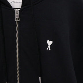 AMI PARIS | Ami de Coeur Zipped Hoodie "BLACK" (HSW765.730)