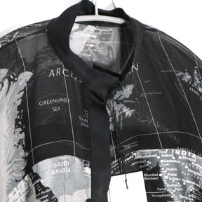 sacai 20SS | World Map Print Blouse "Black" (20-04987)