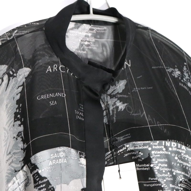 sacai 20SS | World Map Print Blouse "Black" (20-04987)