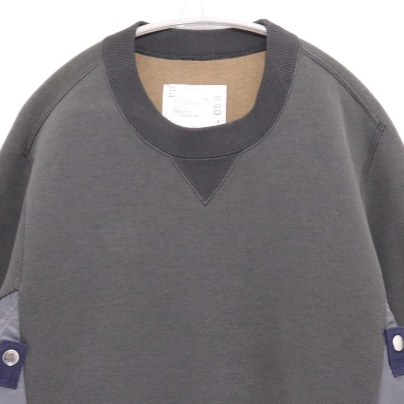 sacai 24SS | Sponge Sweat x Nylon Twill Pullover "Grey" (SCM-058)