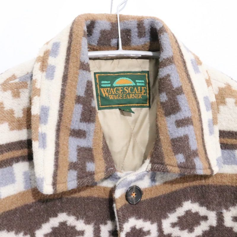 WAGE SCALE | Native Pattern Insulated Wool Jacket "Brown/Multi"