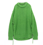 sacai 23SS | Inside-Out Destroyed Cotton Knit Pullover "Green" (23-03015M)