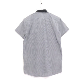 BALMAIN | Gingham S/S Shirt "Tiger Embroidery / Black Collar"