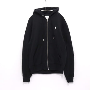 AMI PARIS | Ami de Coeur Zipped Hoodie "BLACK" (HSW765.730)