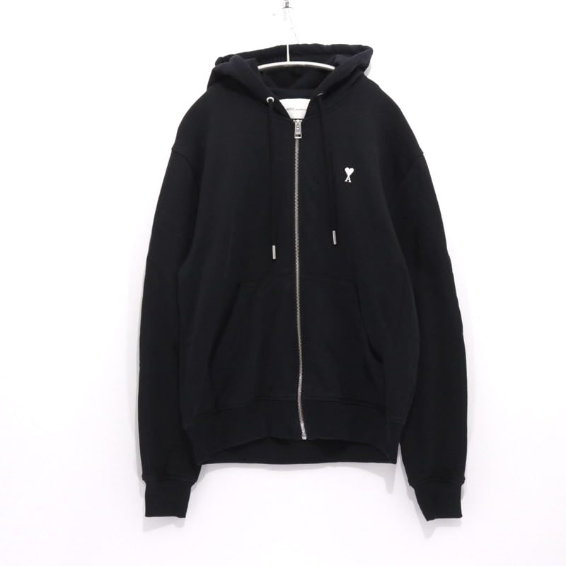 AMI PARIS | Ami de Coeur Zipped Hoodie "BLACK" (HSW765.730)