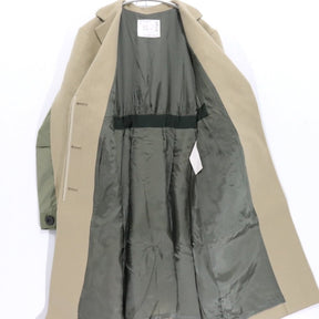 sacai 21AW | Wool Melton Docking Chester Coat "Beige×Khaki" (21-05726)