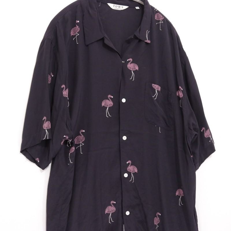 TOWN 25SS | FLAMINGO Open Collar Shirt "Flamingo Pattern" (25SS-SNTN-01)