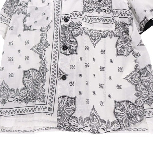 sacai 19SS | Bandana Print S/S Shirt "White/Black" (19-01912M)