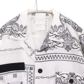 sacai 19SS | Bandana Print S/S Shirt "White/Black" (19-01912M)