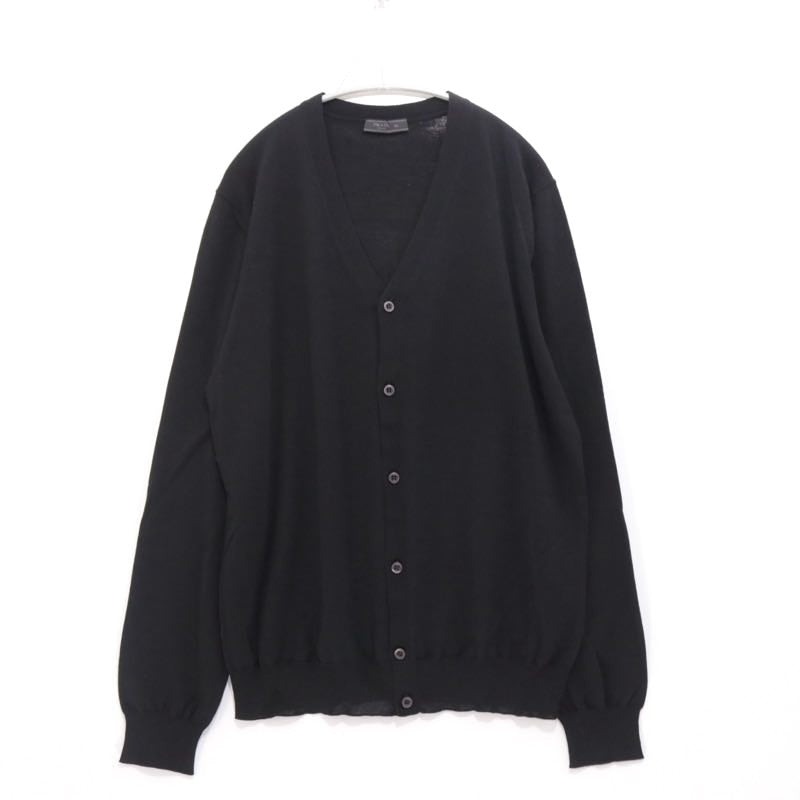 PRADA 24SS | High-Gauge Wool V-Neck Cardigan "Black" (DNA959 S221 128D)