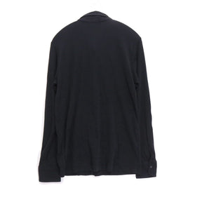 HYSTERIC GLAMOUR 22SS | "Sleeve Logo" L/S Open Polo Shirt "Black" (0221CH01)