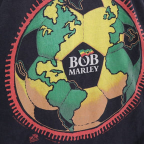 LIQUID BLUE 90s | BOB MARLEY Soccer S/S Tee "Black / 1994 Copyright Made in USA"