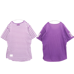 HYSTERIC GLAMOUR | Reversible S/S Border Tee "Purple / Girl & Cat Print"