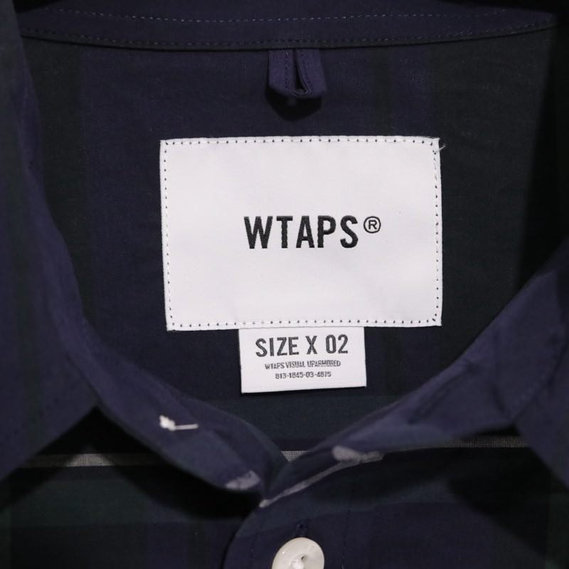 WTAPS 24SS | TXT 01 / LS / COTTON. BROADCLOTH. TEXTILE "Navy/Check"