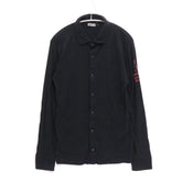 HYSTERIC GLAMOUR 22SS | "Sleeve Logo" L/S Open Polo Shirt "Black" (0221CH01)