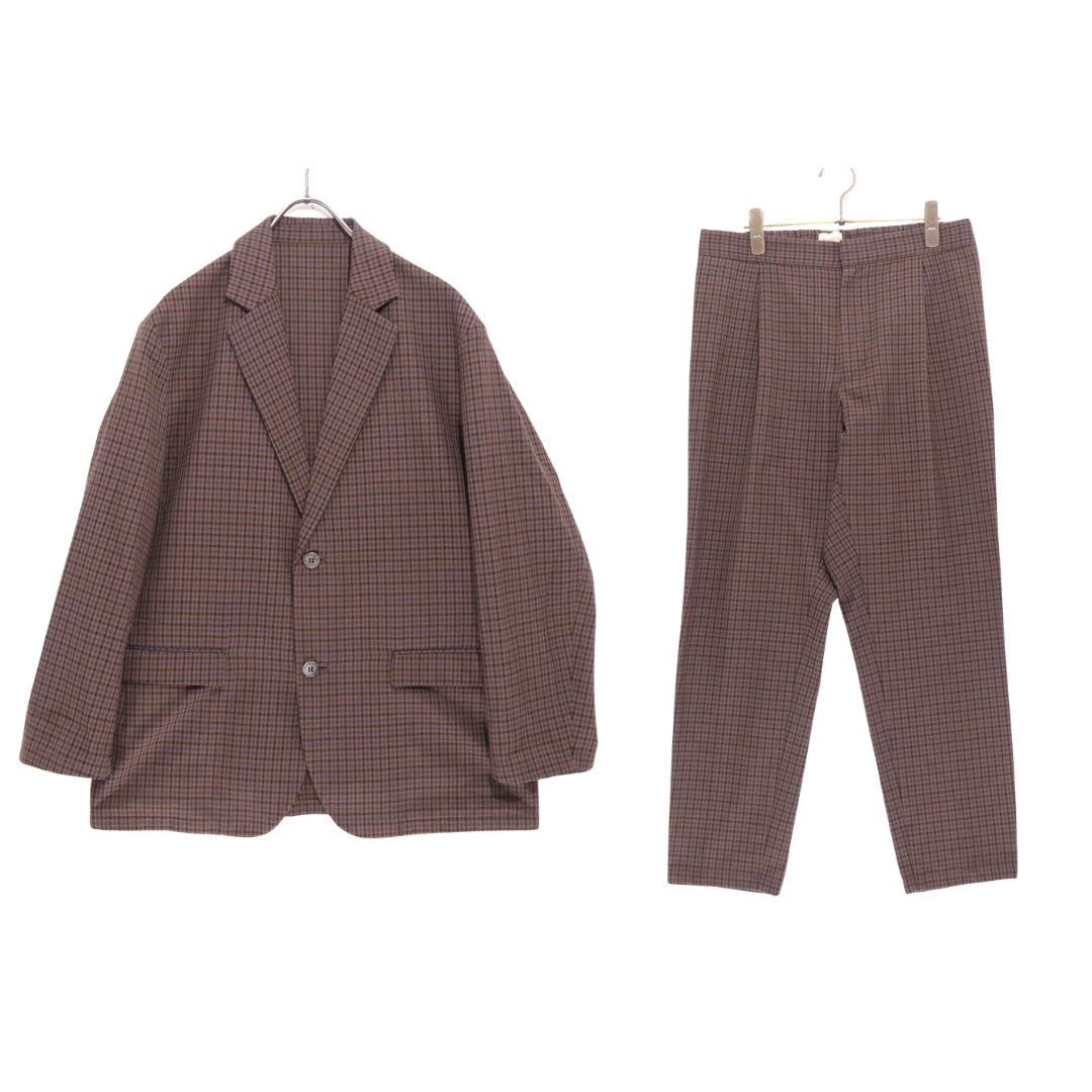 FACTOTUM 22SS | Check Pattern Uncon Tailored Set-up "Brown/Blue" (01010144/01050144)