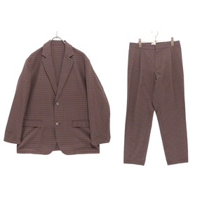 FACTOTUM 22SS | Check Pattern Uncon Tailored Set-up "Brown/Blue" (01010144/01050144)