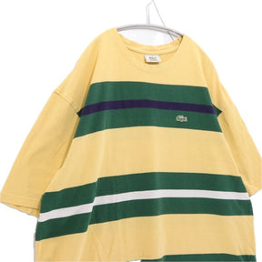 LACOSTE 80s-90s Euro Vintage | French/Euro Border Crewneck T-Shirt "Yellow/Green"