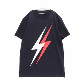 Neil Barrett | Double Thunderbolt Print T-Shirt "Black" (PBJT546S M503S)