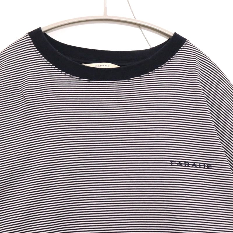 FARAH 24SS | Narrow Striped T-Shirt "Navy × White" (FR0401-M3003)
