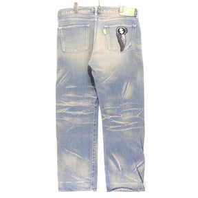 SWAGGER | Damage Denim Pants "Indian & Dollar" Embroidery (SWGPTS-271)