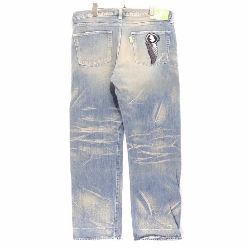SWAGGER | Damage Denim Pants "Indian & Dollar" Embroidery (SWGPTS-271)