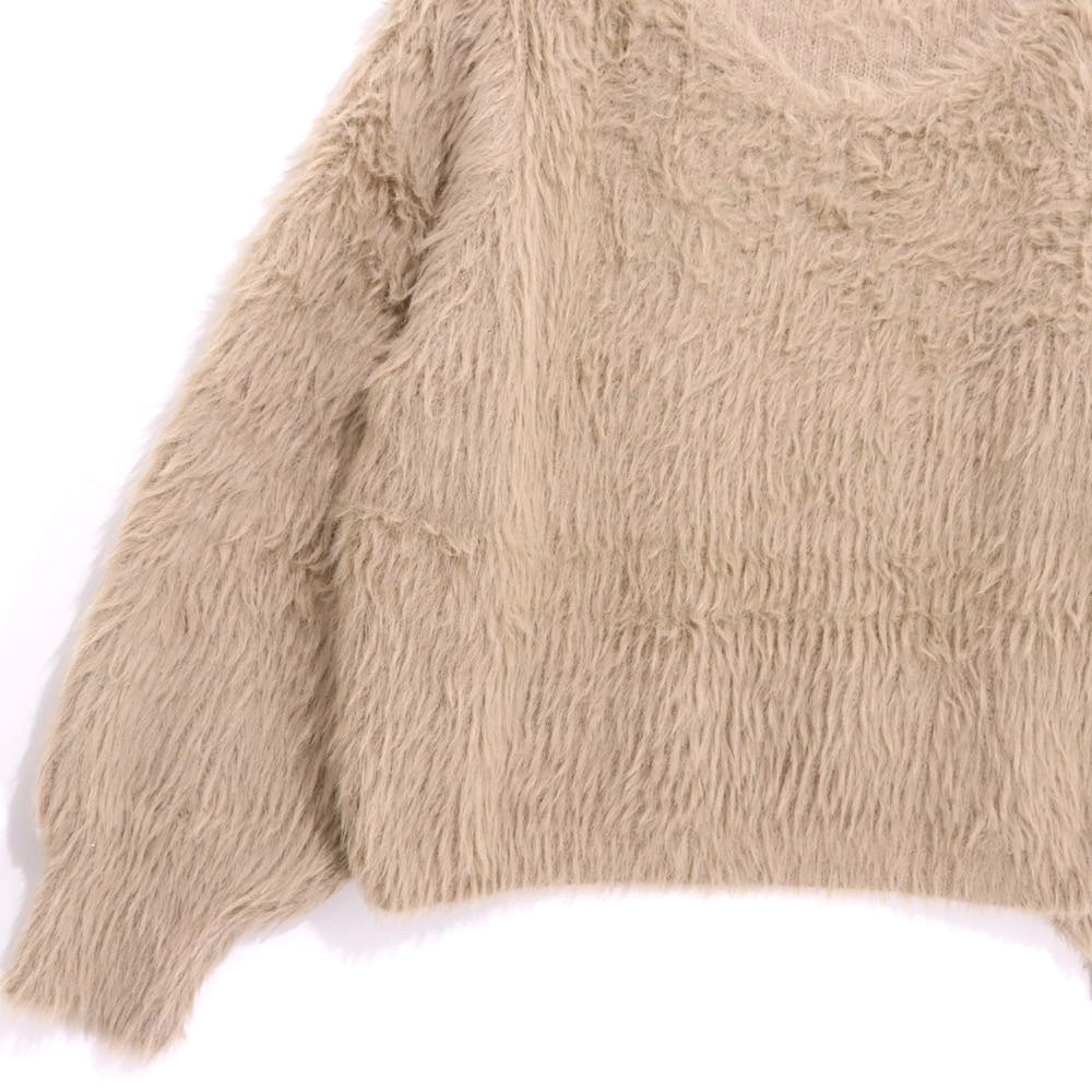 Discoat | Feather Yarn 2WAY One-Shoulder Pullover (DCZ1042305A0015)