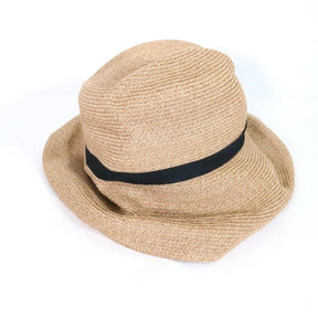 mature ha. | BOXED HAT 11cm brim grosgrain ribbon "Natural×Black" (MBOX-101)