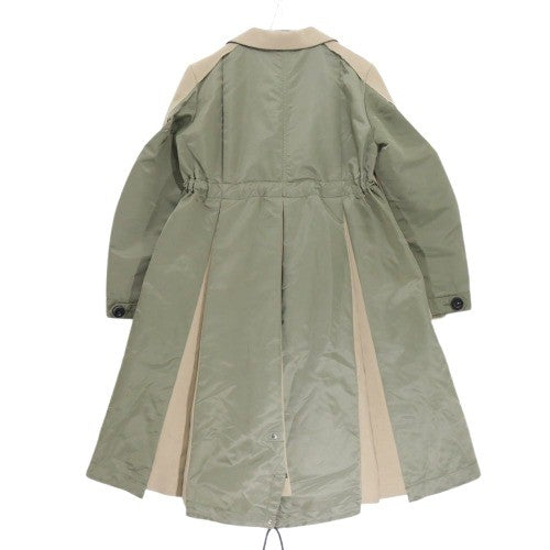 sacai 21AW | Wool Melton Docking Chester Coat "Beige×Khaki" (21-05726)