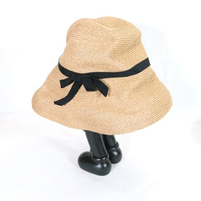 mature ha. | BOXED HAT 11cm brim grosgrain ribbon "Natural×Black" (MBOX-101)
