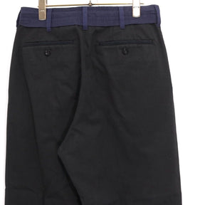 sacai 21AW | Chino Grosgrain Wide Tapered Pants "Black" (21-02652M)