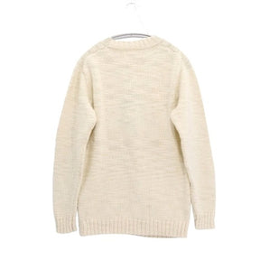 H.R.MARKET 19AW | Wool Acrylic Velvet Slub H Lettered Sweater "[Natural]" (700078-571)