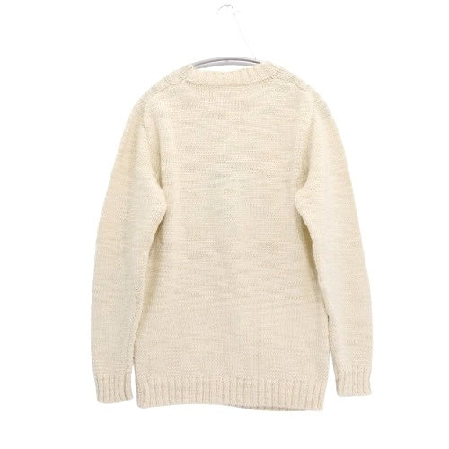 H.R.MARKET 19AW | Wool Acrylic Velvet Slub H Lettered Sweater "[Natural]" (700078-571)